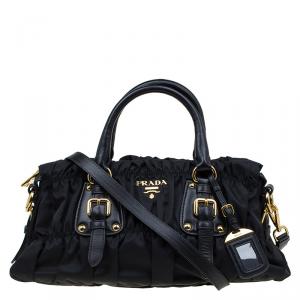 Pre Owned Prada Black Nylon Medium Tote