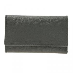 Prada Grey Saffiano Portachiavi 6 Ganci Ring Key Holder 