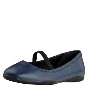 Prada Sport Blue Leather Mary Jane Ballet Flats Size 39