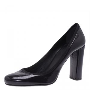 Pre Owned Prada Sport Purple Patent Block Heel Pumps Size 41