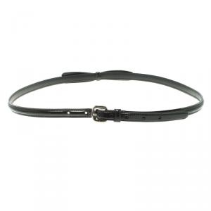 Prada Black Patent Leather Bow Skinny Belt 80 CM