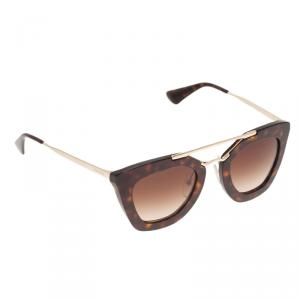 Prada Tortoise Frame Round Sunglasses 