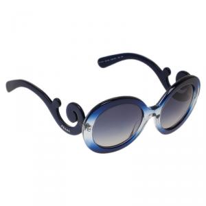 Prada Blue Shaded Baroque Round Sunglasses