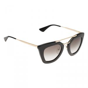 Prada Black and Gold SPR 09Q Cat Eye Sunglasses