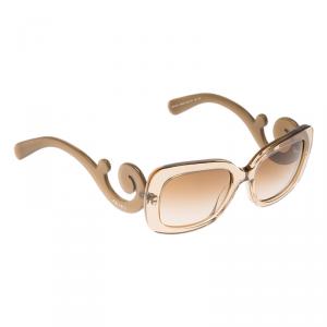 Prada Translucent Brown Baroque Rectangle Sunglasses
