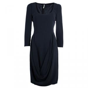 Prada Long Sleeve Drape Front Dress M