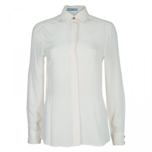 Prada White Silk Button Down Blouse S