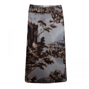 Prada Multicolor Digital Landscape Print Skirt S