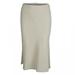 Prada Cream Textured A-Line Skirt S