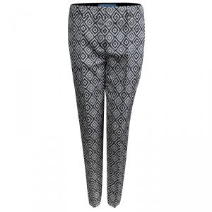 Prada Monochrome Diamond Printed Tailored Trousers S