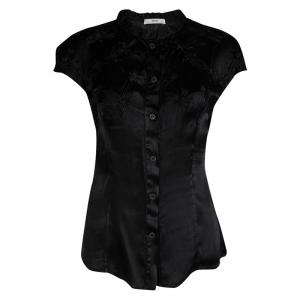 Prada Black Knot Detail Button Down Top S