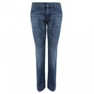 Prada Indigo Washed Denim Boot Cut Jeans M