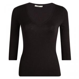 Prada Brown Knit V Neck Long Sleeve Sweater M