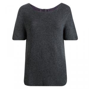 Prada Grey Cashmere Short Sleeve Sweater M