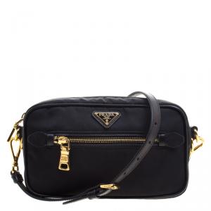 Pre Owned Prada Black Nylon Camera Bag