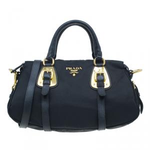 Pre Owned Prada Black Tessuto Nylon Satchel Bag