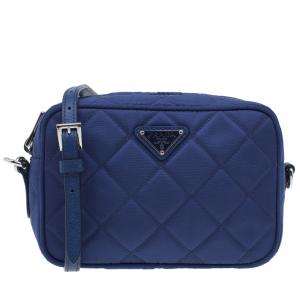 Pre Owned Prada Royal Blue Nylon Sling Bag