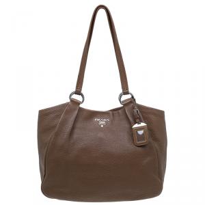 مملوكة مسبقًا حقيبة برادا فيتيلو ديانو جلد بني