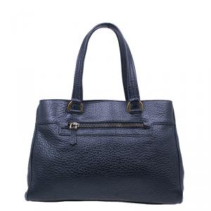 Pre Owned Prada Black Pebbled Buffalo Leather Tote Bag