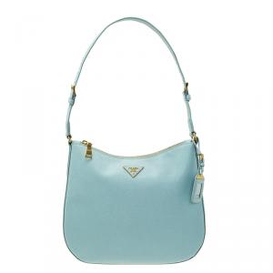 Pre Owned Prada Lago Saffiano Lux Leather Hobo