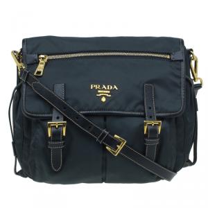 Pre Owned Prada Black Nylon and Leather Crossbody Bag