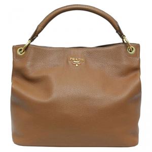 مملوكة مسبقًا Prada Brown Vitello Daino Leather Hobo