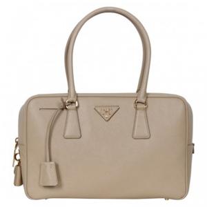 Pre Owned Prada Beige Sabbia Saffiano Lux Leather Executive Tote Bag