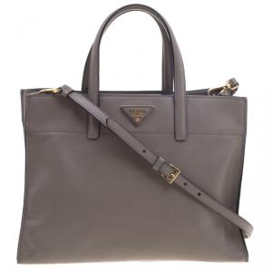 Pre Owned Prada Beige Saffiano Soft Leather Tote