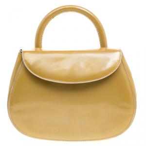 Pre Owned Prada Caramel Patent Leather Top Hand Bag