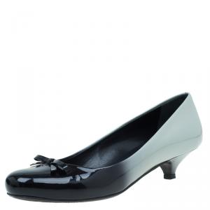 Pre Owned Prada Two Tone Ombre Patent Bow Detail Pumps Size 37