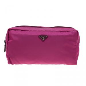 Prada Pink Nylon Vela Cosmetic Pouch