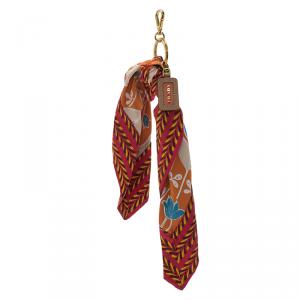 Prada Multicolor Printed Scarf Bag Charm