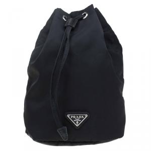Prada Black Vela Cosmetic Drawstring Bag