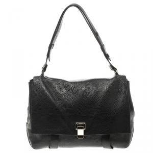 Pre Owned Proenza Schouler Black Leather Courier Satchel