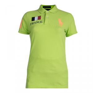 Pre Owned Ralph Lauren Lime Green Polo T-Shirt M