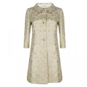 Red Valentino Beige Floral Jacquard Overcoat S