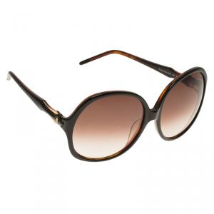 Roberto Cavalli Dark Brown Bougainvillea Square Sunglasses