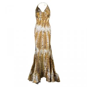 Pre Owned Roberto Cavalli Animal Print Maxi Dress M
