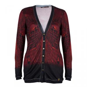 Pre Owned Roberto Cavalli Multicolor Knit Cardigan S