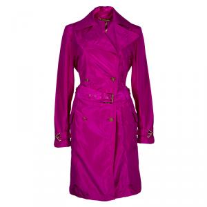 Roberto Cavalli Pink Silk Coat M