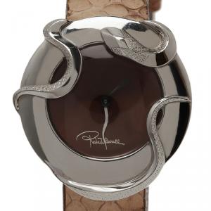Roberto Cavalli Brown Stainless Steel  Snake Women's Wristwatch 38MM