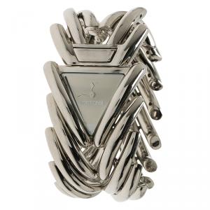Roberto Cavalli Silver Stainless Steel Triangle Women's Wristwatch 38MM
