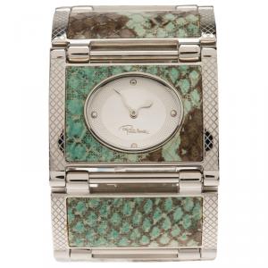 Pre Owned Roberto Cavalli Silver Stainless Steel Classic Women's Wristwatch 40MM