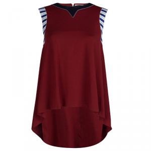 Roksanda Ilincic Burgundy Jersey High Low Hem Sleeveless Top M