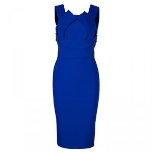 Roland Mouret Electric Blue Knit Backless Bodycon Dress S