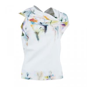 Pre Owned Roland Mouret Watercolored Draped Top M