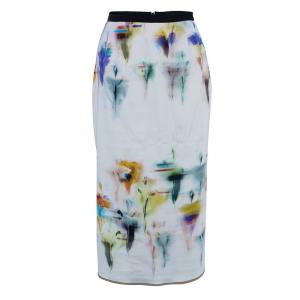 Pre Owned Roland Mouret Watercolored Pencil Skirt M