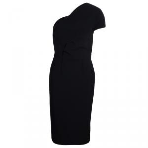 Pre Owned Roland Mouret Black Lyford One Shoulder Dress M