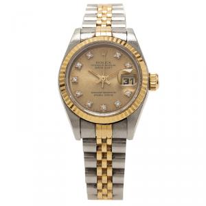 Pre Owned Rolex Gold 18K Yellow Gold and Stainless Steel Datejust Women's Wristwatch 26MM