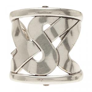 Pre Owned Saint Laurent Paris Silver Tone Cuff Bracelet